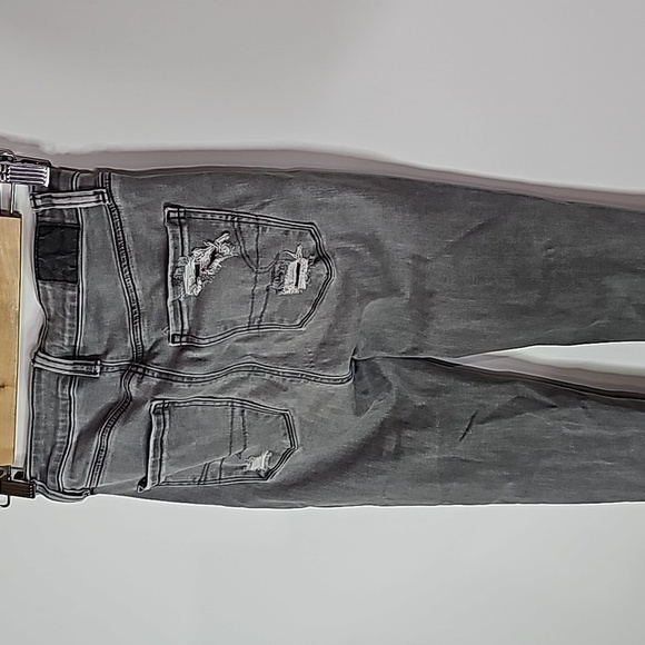 American Eagle gray distressed next level stretch size 0 super high rise jegging - Picture 4 of 8